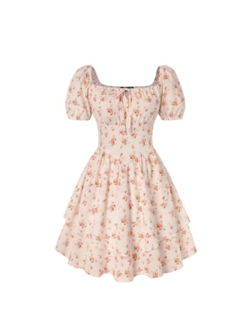Flowy Square Neck Floral Corset Sundress with Smocked Back and Pockets